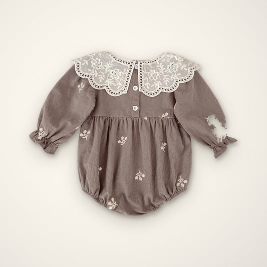 Eyelet Collar Heirloom Romper – E For Egg
