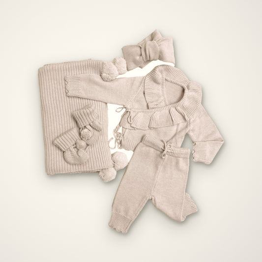 Oat Ruffle Knit Layette – E For Egg