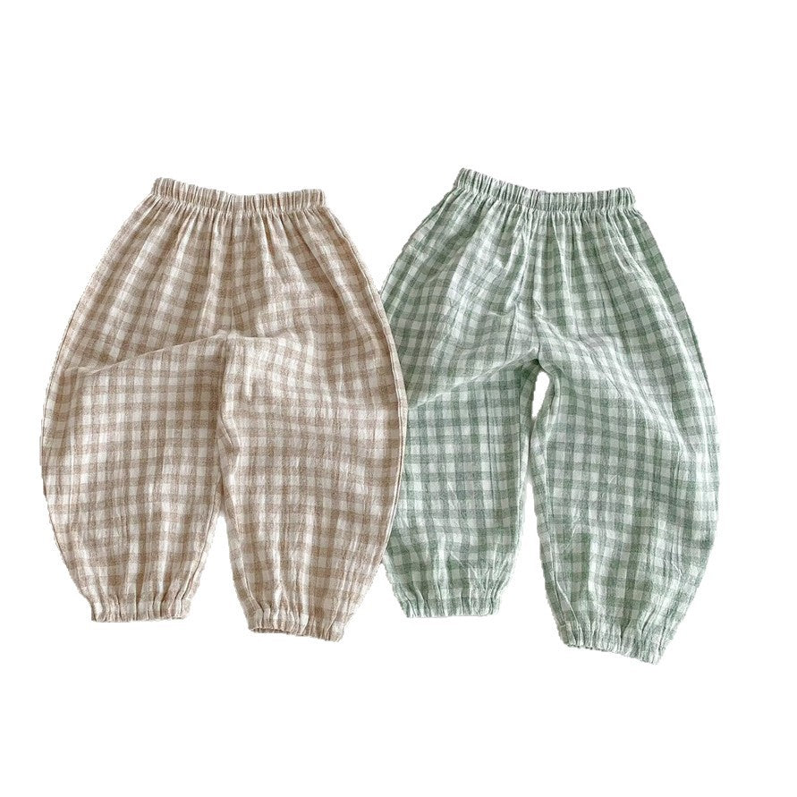 Linen Plaid Summer Trousers