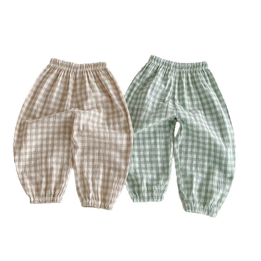 Linen Plaid Summer Trousers
