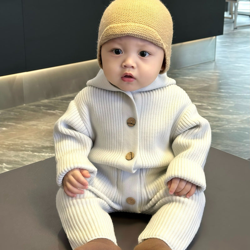 Heirloom Chunky Knit Romper and Bonnet