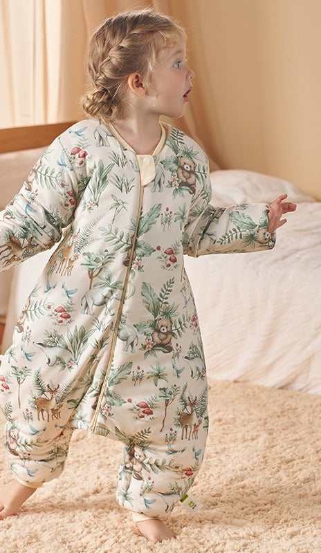 Heirloom silk-wool sleep sack, Secret Forest Story design